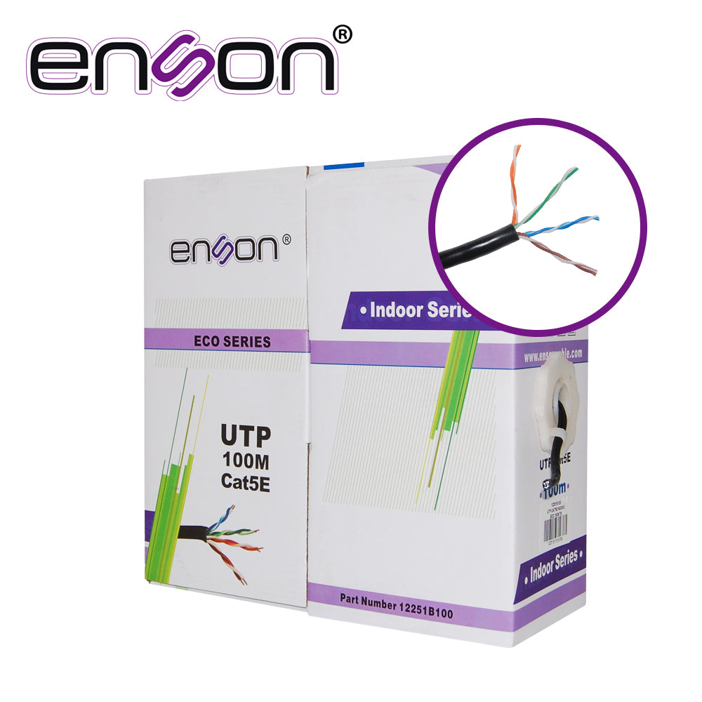 CABLE UTP CAT5E ENSON 12251B100 NEGRO ECO 100MTS