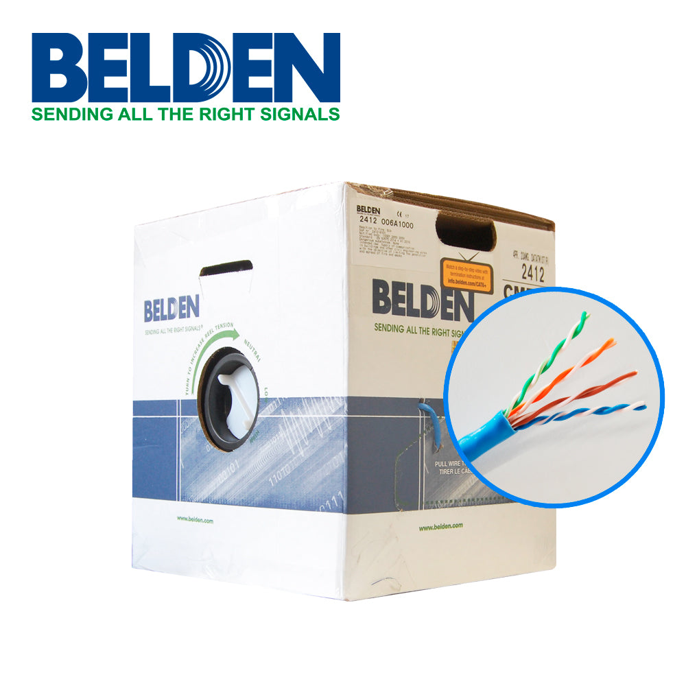 CABLE UTP CAT6+ BELDEN 2412 006A1000 AZUL 305MTS CMR