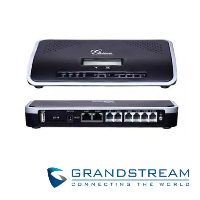 CONMUTADOR IP PBX GRANDSTREAM UCM6204 4 LINEAS FXO / 2 EXTENSIONES FXS 45-LLAMADAS 500SIP POE 2 PUERTOS GIGA 10/100/1001