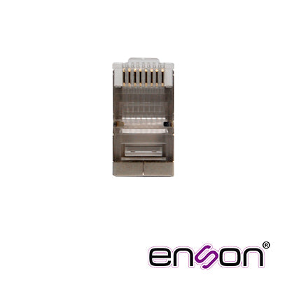 CONECTOR PLUG  SRJ45 BLINDADO CATEGORIA 5E ENSON ENS-SRJ45-CAT5E