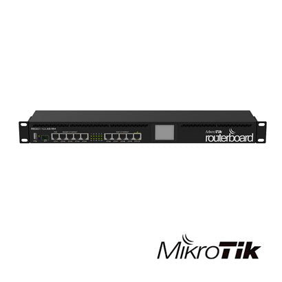 RUTEADOR MIKROTIK  RB2011UIAS-RM, 5 FAST+5 GIGA+1 SFP PANEL LCD, MONTAJE PARA RACK IDEAL PARA PEQUEÑA Y MEDINA EMPRESA.