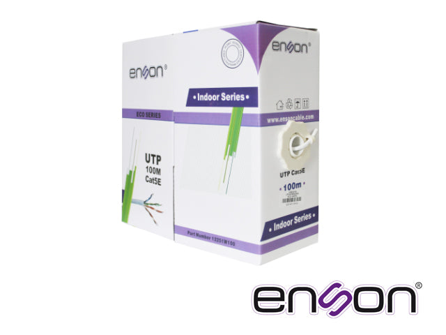 CABLE UTP CAT5E ENSON 12251W100 BLANCO ECO 100MTS