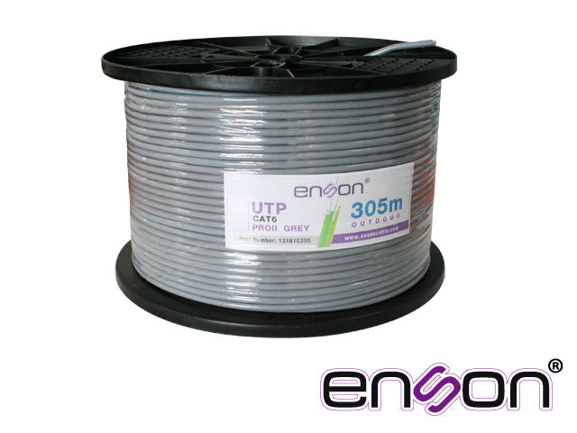 CABLE UTP CAT6 ENSON 13161G305 GRIS PRO-II EXTERIOR 305MTS