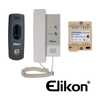 AUDIOPORTERO ELIKON EVD2-10KIT KIT FRENTE+TEL+FUENTE