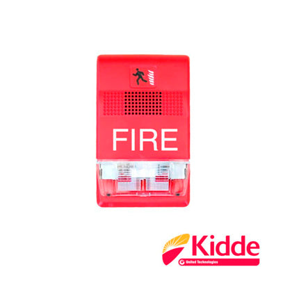 SIRENA C/ ESTROBO LED VIGILANT EG1RF-HDVM P/PARED ROJO