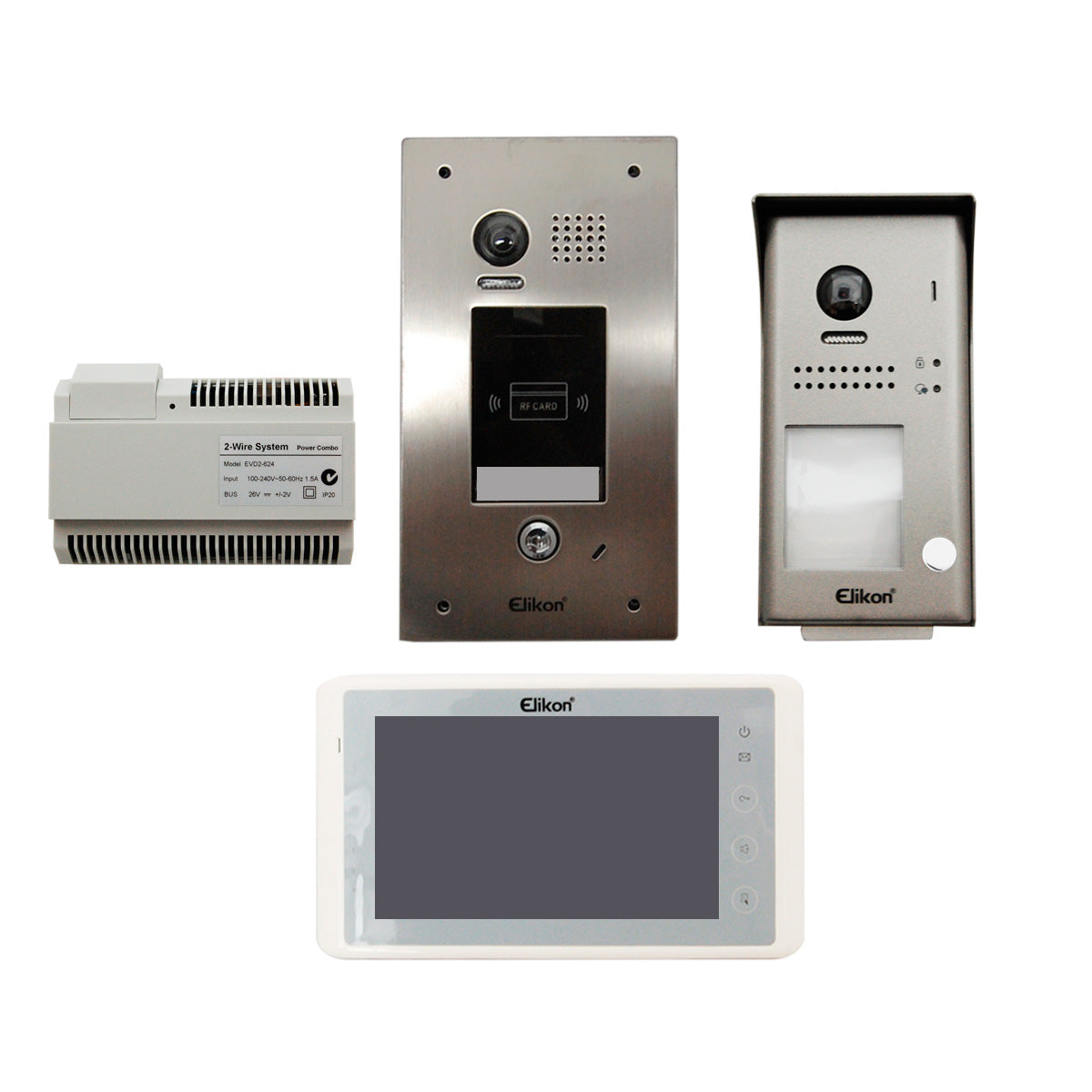 1 VIDEOPORTERO+ACCESO ELIKON EVD2-40KIT KIT FRENTE+PANT+FUENTE, 1 FRENTE DE CALLE CON PROXIMIDAD ELIKON EVD2-65OU