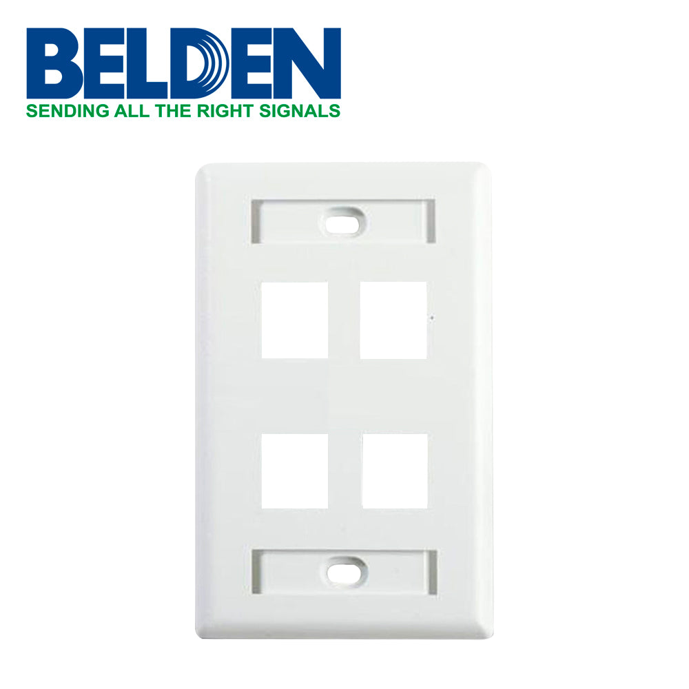 PLACA DE PARED BELDEN AX102249 4PTOS KEYCONNECT COLOR BLANCO