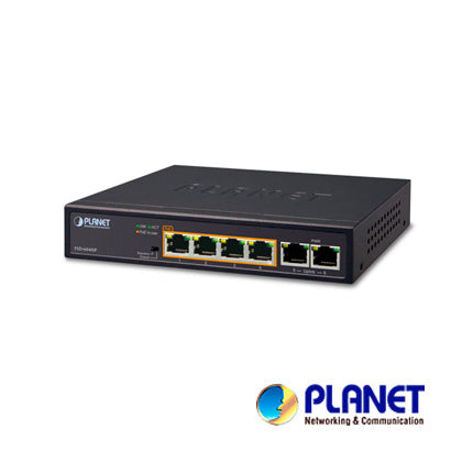 SWITCH POE+ 6FAST/4POE NO-ADMINISTRABLE  PLANET FSD-604HP 60W