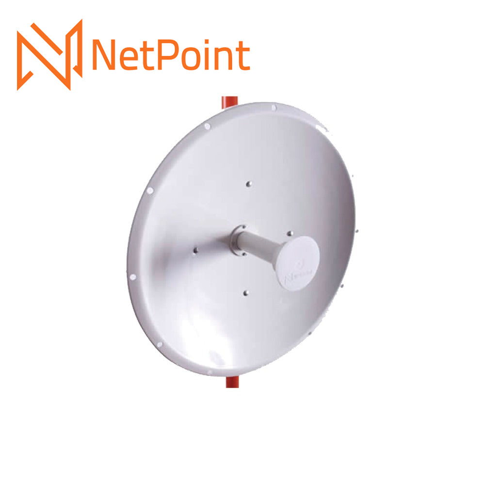 ANTENA PARABÓLICA DIRECCIONAL NETPOINT NP-1 30 DB 4.9-6.2 GHZ  DE 60CM DE DIÁMETRO PTP