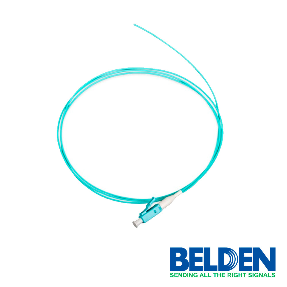 PIGTAIL OM3 LC BELDEN FT3LC900PS01 BUFFER 900 MICRAS 2 METROS COLOR AQUA