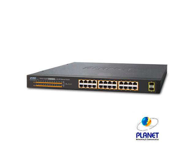 SWITCH POE+ 24GIGA/24POE+2GIG/2SFP NO-ADMINISTRABLE  PLANET GSW-2620HP