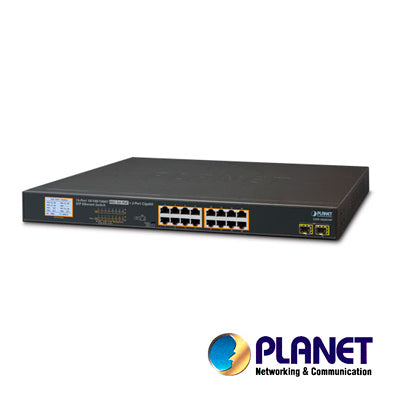 SWITCH POE+ 16GIGA/16POE+2SFP NO-ADMINISTRABLE  PLANET GSW-1820VHP 300W