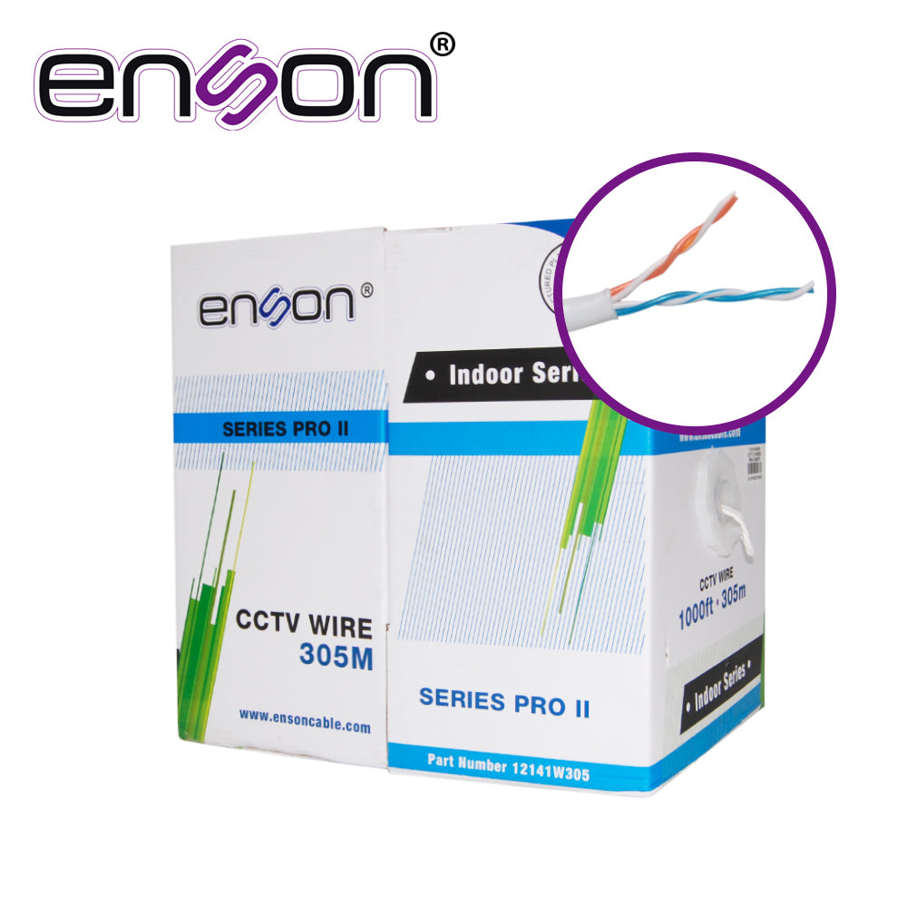 CABLE UTP 4C/24 ENSON 12141W305 BLANCO PRO-II PARA CCTV